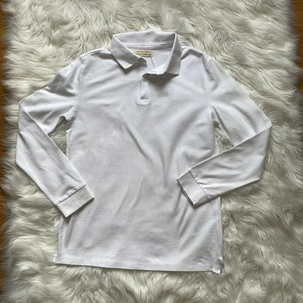 Zara Kids Collection White Polo Shirt Long Sleeves